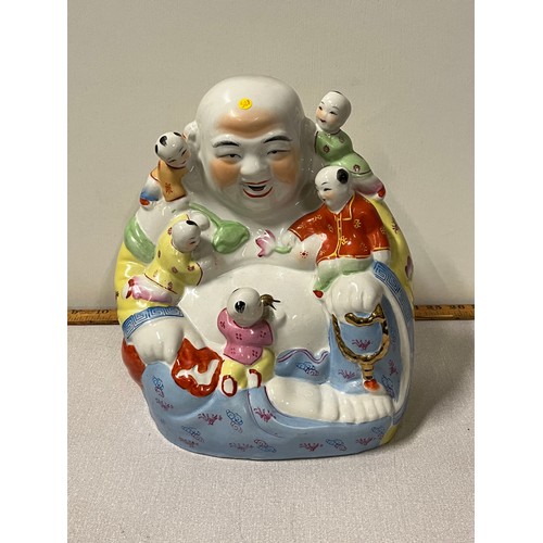 16 - vintage chinese porcelain laughing buddha with children
28cm x 26cm