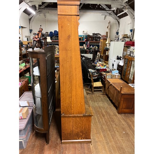 106 - antique oak double shutter haberdashery cabinet
221cm h x 109cm w x 53cm d