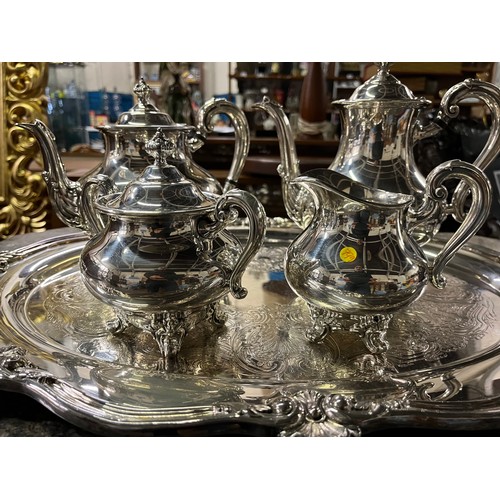 108 - reed & barton 5600 regent silver plate 5 piece tea coffee set