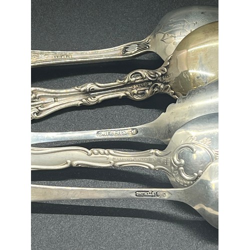 168 - 5 sterling silver spoons. 
74g