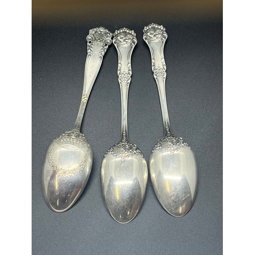 169 - 3 Sterling silver dessert spoons
155g