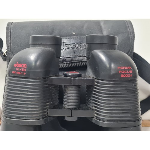 176 - Jason perma focus 2000, 10x50 binoculars with case.