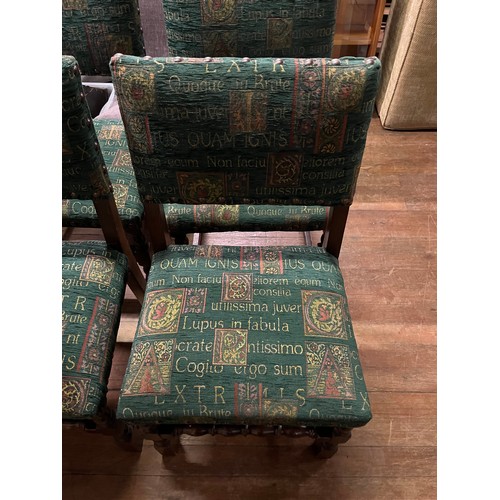 55 - 4 upholstered pub style chairs.