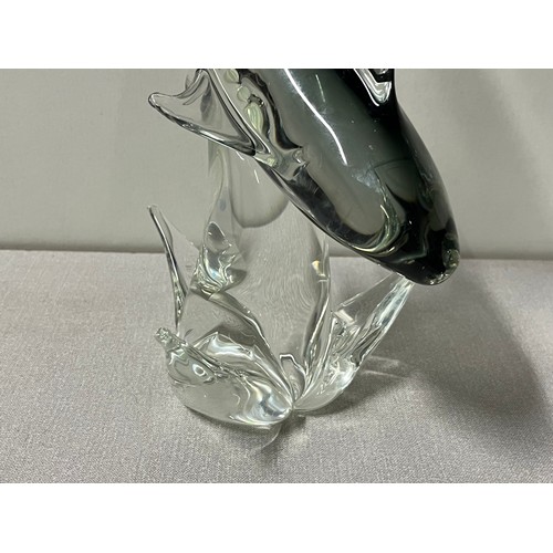 62 - Vintage Licio Zanetti Murano Italian glass shark ornament. 38cm tall.