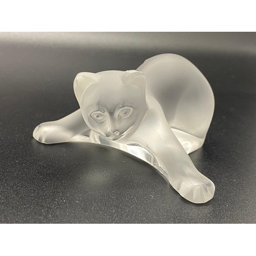 10 - small signed Lalique glass cat