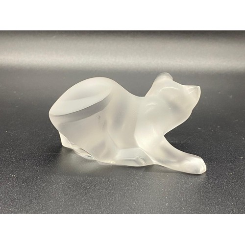 10 - small signed Lalique glass cat