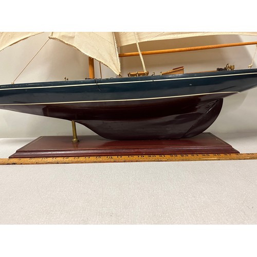 3 - Large handcrafted wooden yacht. 
113cm h x 93cm w