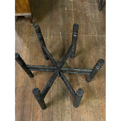 15 - vintage Moroccan tea table with brass top