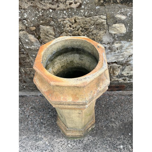 26 - 2 large antique reclaimed buff or cream terracotta chimney pots.
95cm h