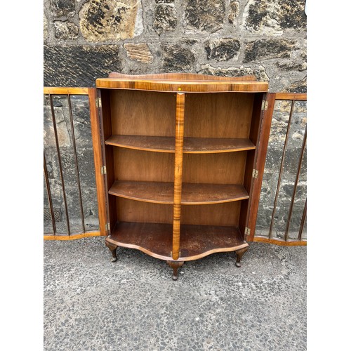 28 - vintage bow fronted display cabinet with 2 keys
93cm w x 110cm h