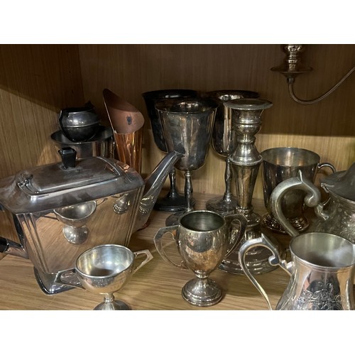 74 - 3 shelves of good quality silver plated wares