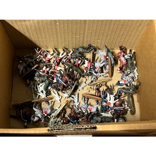 81 - Box of War Gamers to include metal figures & scenery etc.