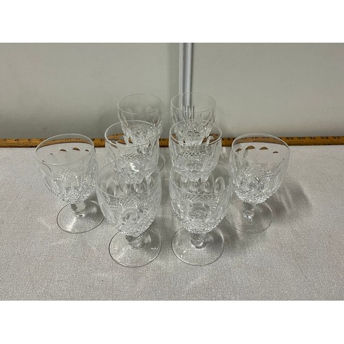 128 - 8 Waterford crystal sherry/port glasses 'Colleen' all stamped