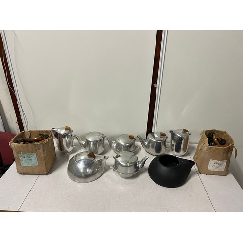 131 - Selection of incomplete Picquot Ware to include rare black K3 kettle & box of handles etc.