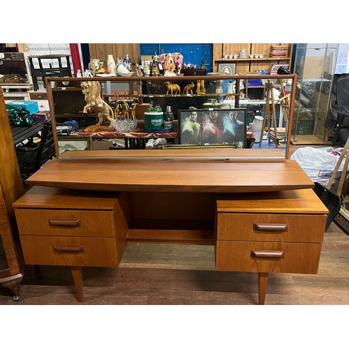 132 - Mid century teak floating dressing table.
153cm l x 120cm h