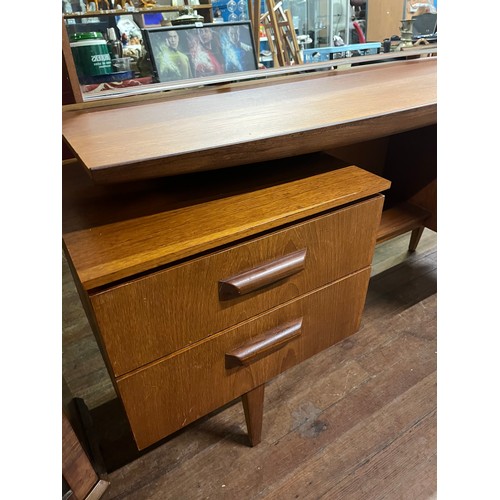 132 - Mid century teak floating dressing table.
153cm l x 120cm h