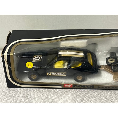 145 - early corgi lotus elite & lotus f1 on trailer boxed