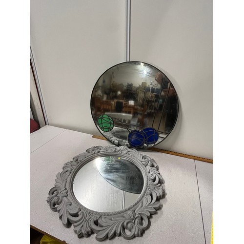 504 - 2 mirrors to include 
Rennie MacIntosh style.
Largest 50cm