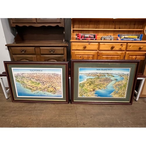 435 - 2 large framed pictures of San Francisco & California