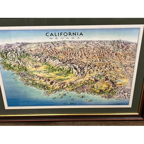 435 - 2 large framed pictures of San Francisco & California