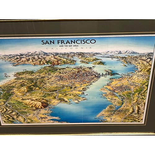 435 - 2 large framed pictures of San Francisco & California