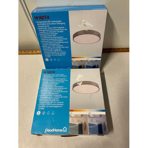 440 - 2 boxed Wapta goodhome integrated LED dimmable & light changing ceiling lights