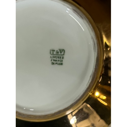 451 - 7 piece T&V Limoges coffee set, (gilt faded)