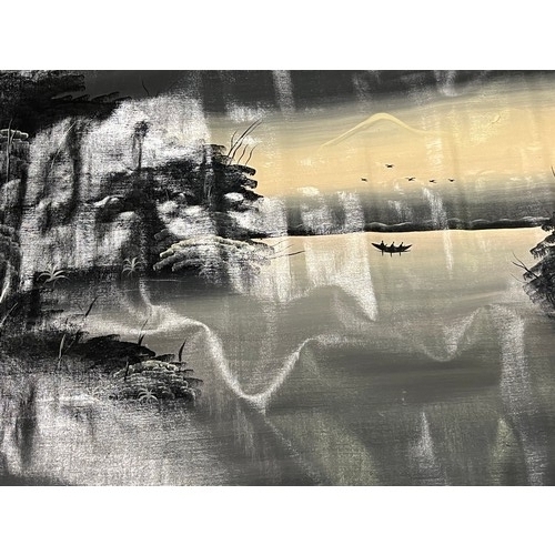 453 - Large oriental scene oil on canvas.
180cm x 96cm