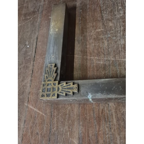 207 - 2 Early cast iron fires with celtic & art deco fenders.