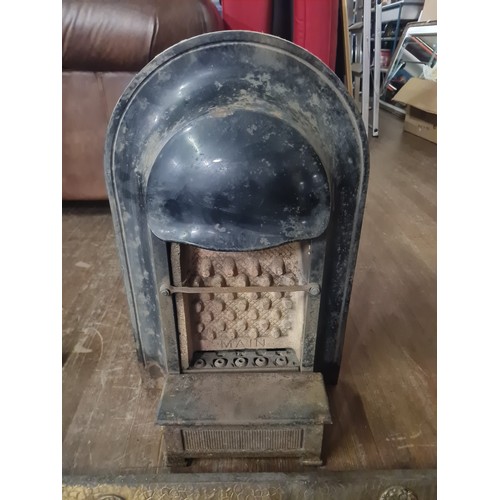 207 - 2 Early cast iron fires with celtic & art deco fenders.