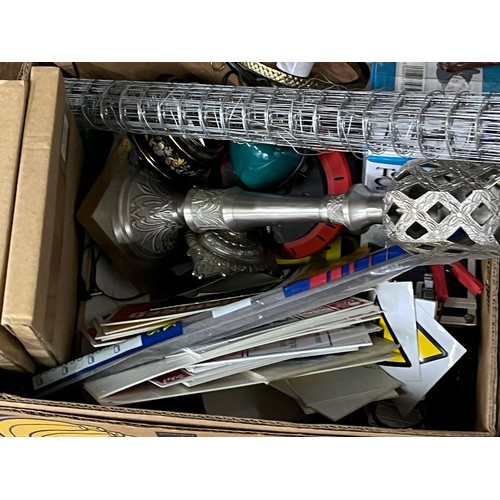 425 - selection of misc to include work safety signs, candle holder etc.