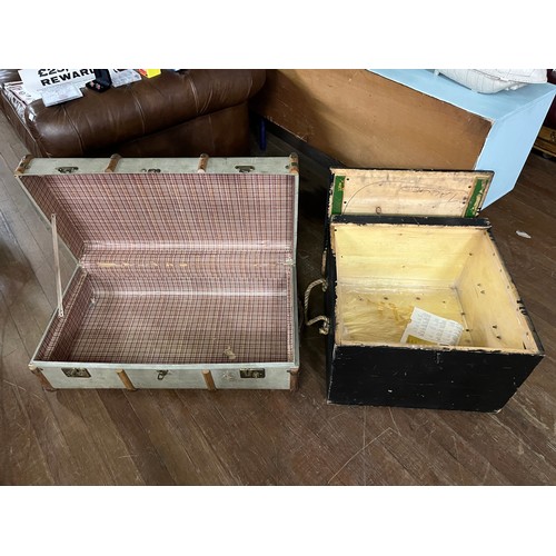 103 - vintage storage box & suitcase
box 59cm x 60cm x 43cm