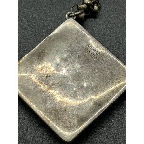178 - silver hallmarked belcher chain & hongkong silver pendant