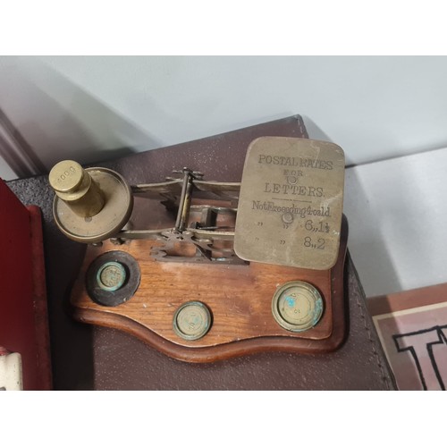 447 - vintage childs till, ship in a bottle & marble bookends etc