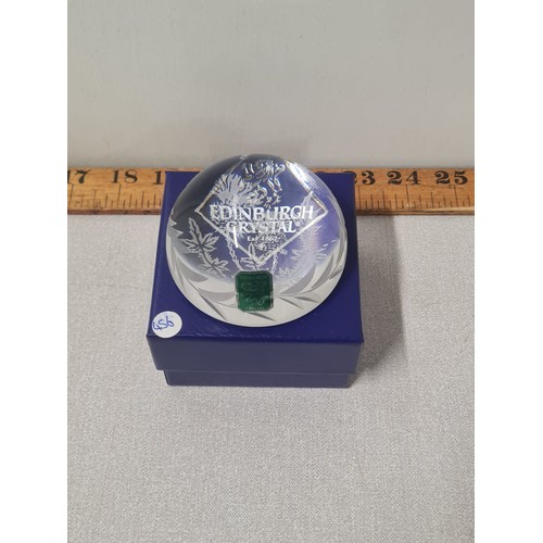 465 - Boxed Edinburgh crystal paperweight