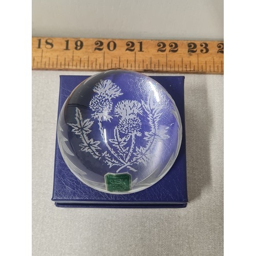 465 - Boxed Edinburgh crystal paperweight