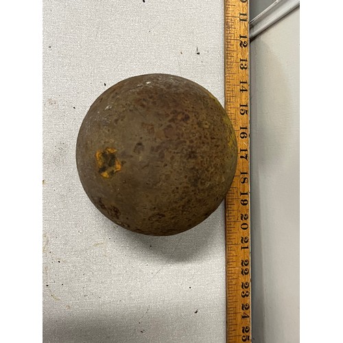74 - Genuine solid shot cast Cannonball 15cm h x 15cm w, 26.5lbs