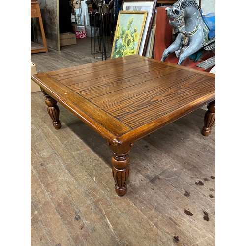 118 - Solid wood square coffee table.