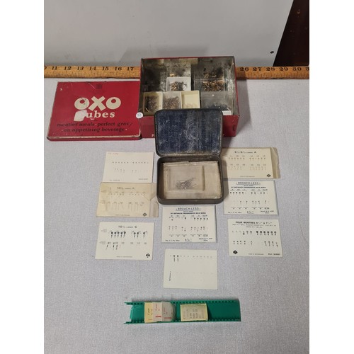 99 - Vintage OXO tin containing large quantity of vintage watch replacement hands.
approx 1000