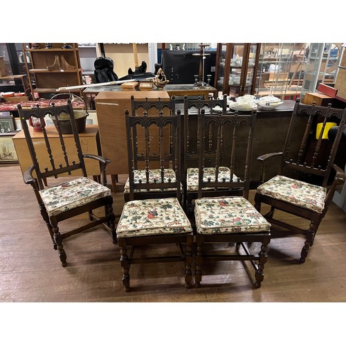 6 Ercol elm wood dining chairs old colonial with original cushions