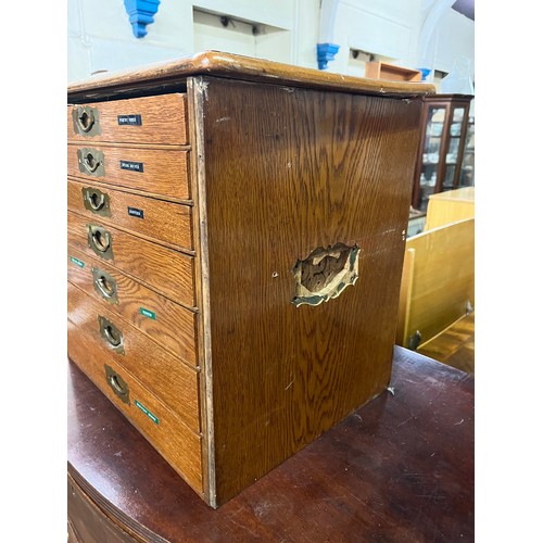 8 - antique oak 7 drawer cutlery chest (needs handles)
48cm x 48cm