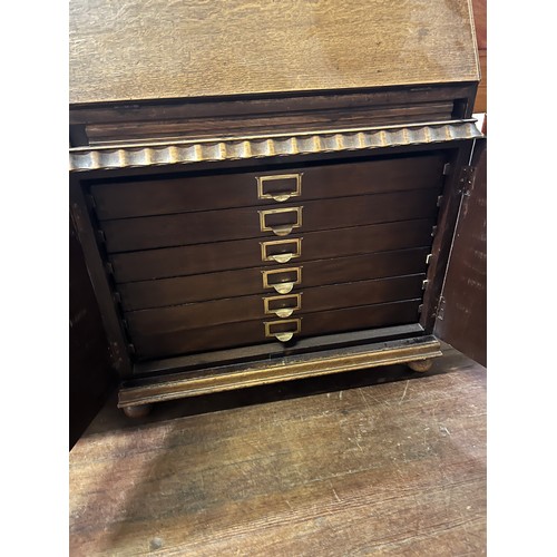 19 - vintage oak writing bureau with 6 drawers
100cm x 77cm