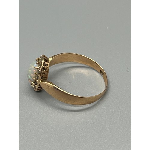 96 - 14ct opal & diamond ring 2.1grams