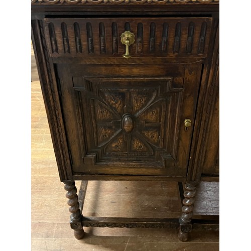 128 - antique oak carved buffet cabinet/sideboard
195cm l x 100cm h x 60cm w