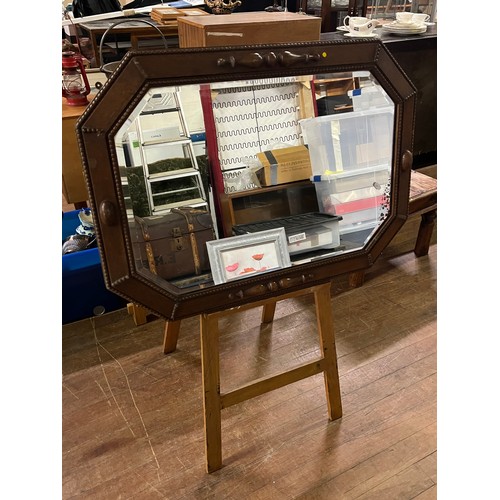 132 - large oak framed bevel edge mirror
85cm l