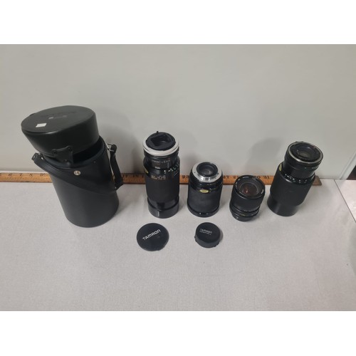 170 - 4 camera lenses to include Canon, Vivatar, Cosina & Tamron