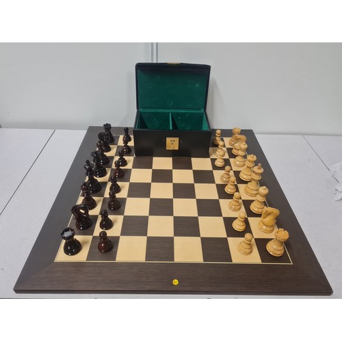 5 - Large good quality chess set with highly glossed wooden weighted pieces.
Board 60cm x 60cm
king 9.5c... 