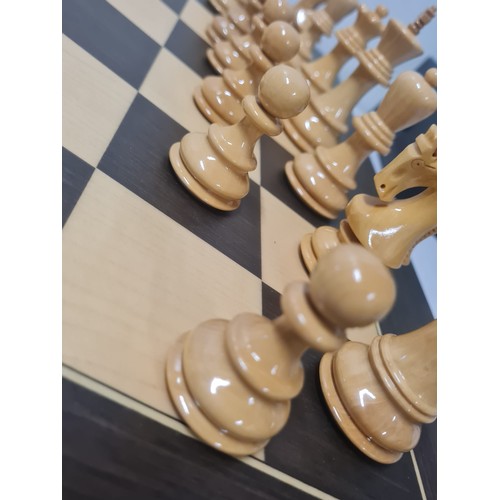 5 - Large good quality chess set with highly glossed wooden weighted pieces.
Board 60cm x 60cm
king 9.5c... 