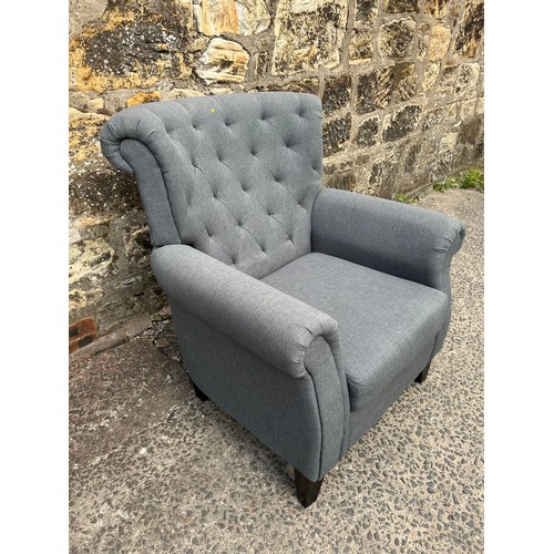 21 - modern grey button back lounge chair