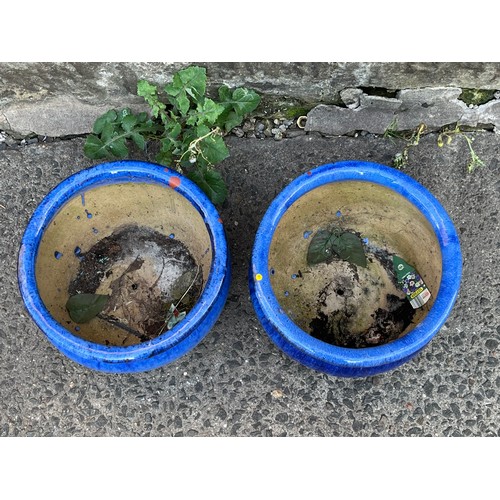 23 - a pair of large blue glazed plant pots
34cm diameter